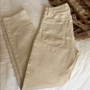 Good American Ecru/Cream Straight Leg, High Rise Jeans